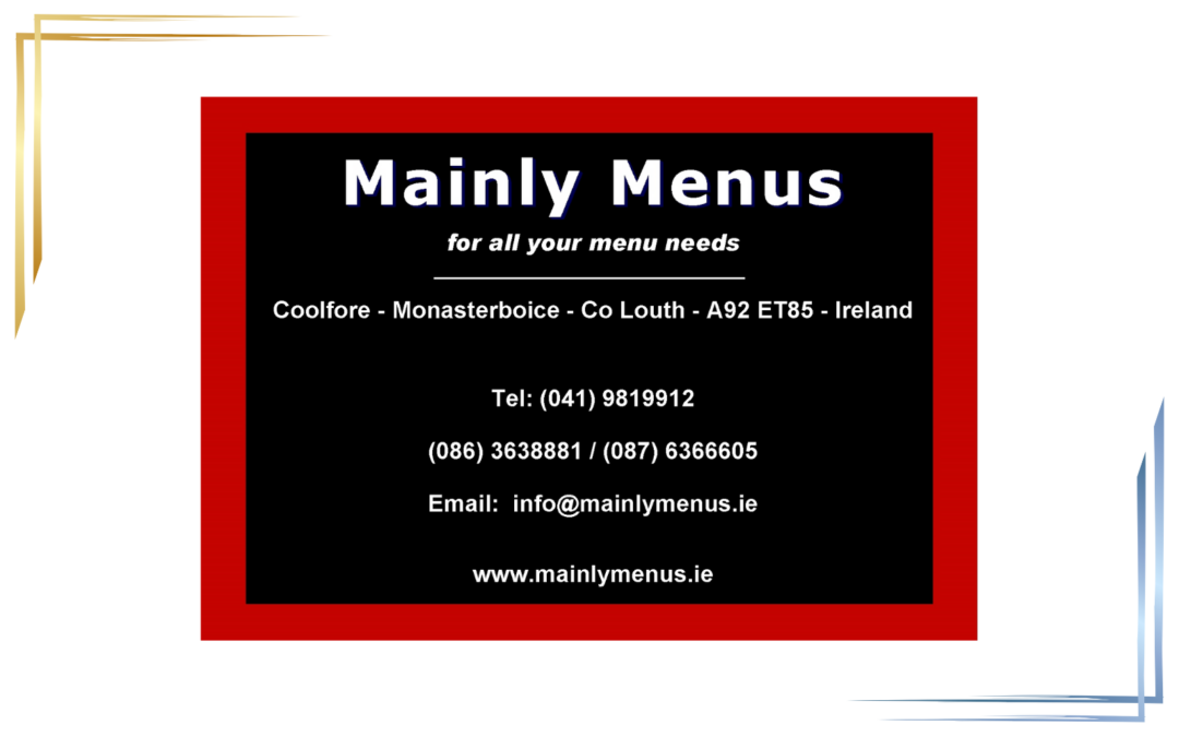 Mainly Menus